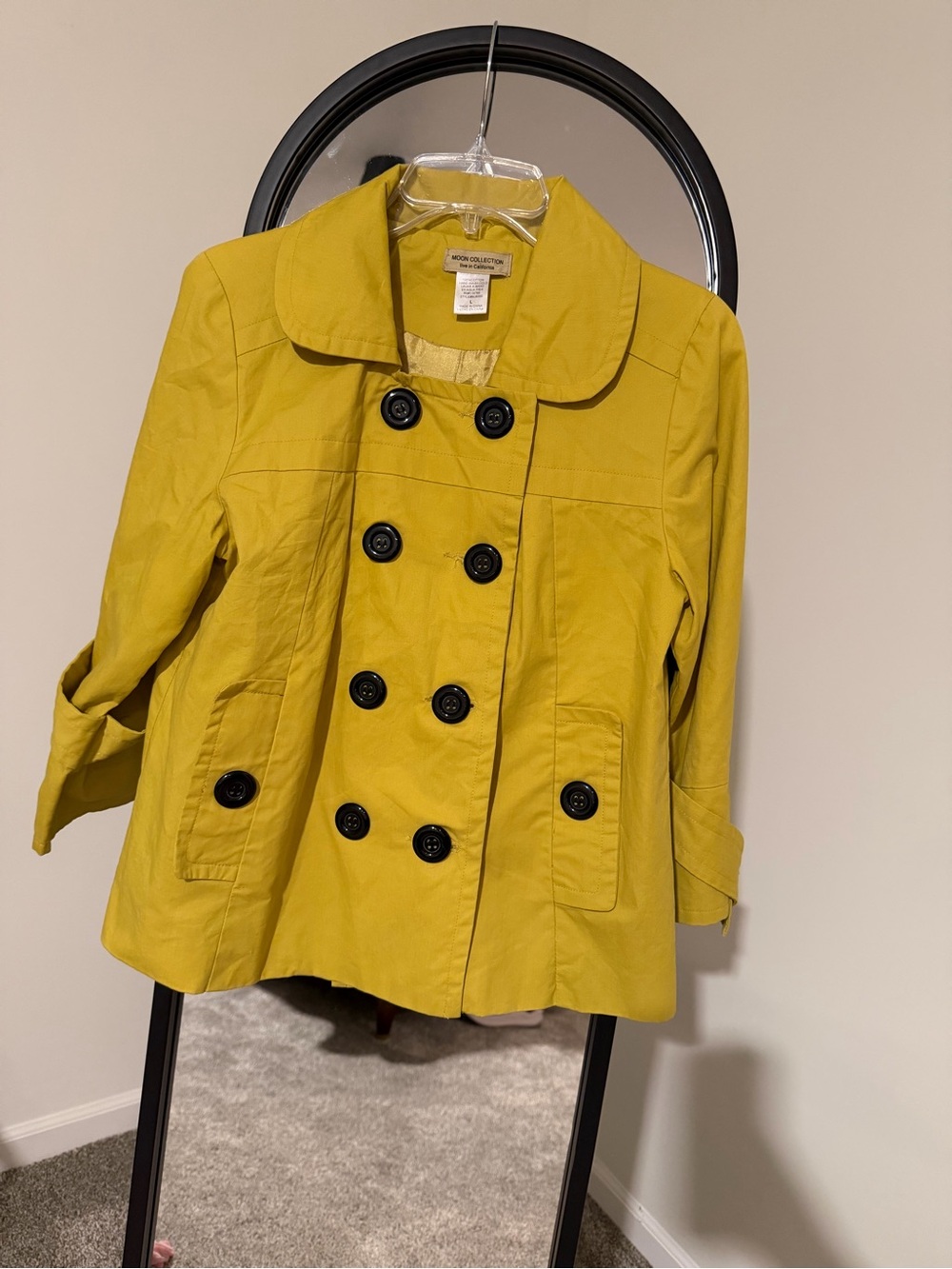 Moon CollectionProject Runway chartreuse Double-Breasted Pea Coat